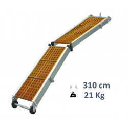 Passerella pieghevole 310 cm - cornice in alluminio e ponte in legno