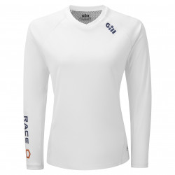 Tee-shirt manches longues avec protection UV50+ RACE pour femme - GILL - BLANC