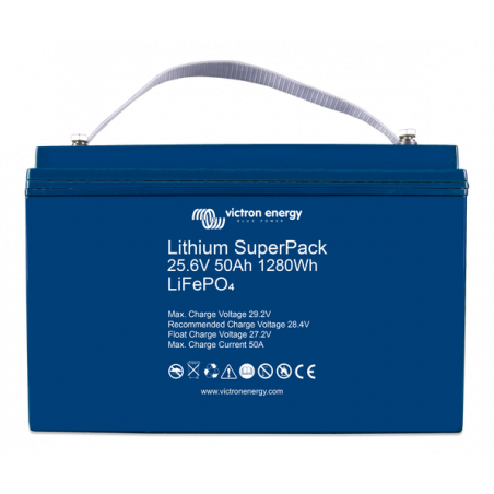 Batterie marine 12V lithium d'appoint SuperPack - VICTRON 50Ah (25,6V)