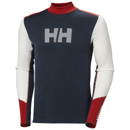 Maglietta Lifa merino a maniche lunghe bianco-marino - helly hansen