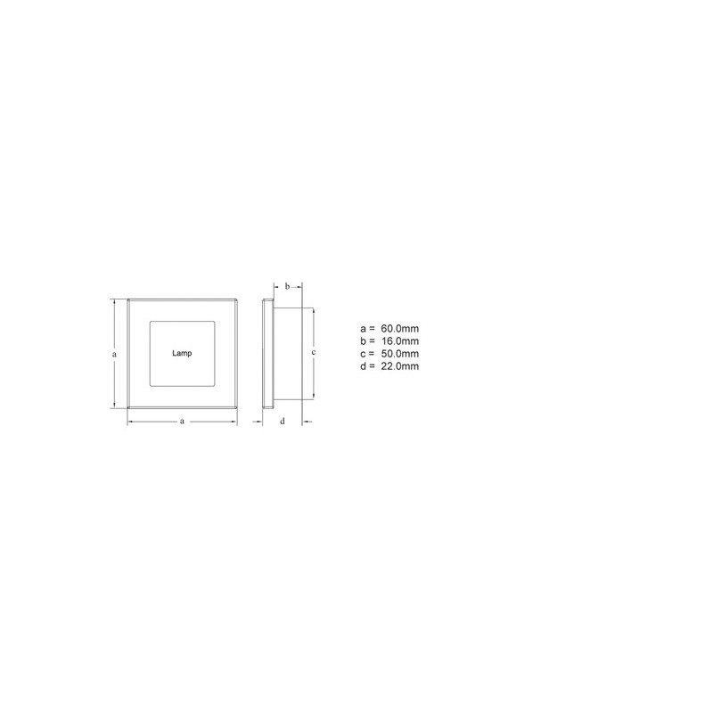 Eclairage led carré finition blanc - HELLA