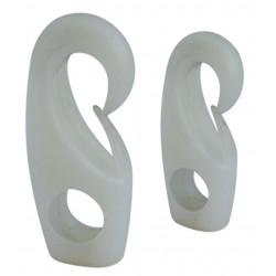 Ganci nylon bianchi per elastico (x2)